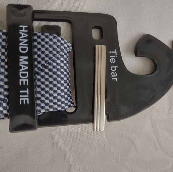 New Bergamo New York checkered tie and bar hand made - Picture 6 of 6